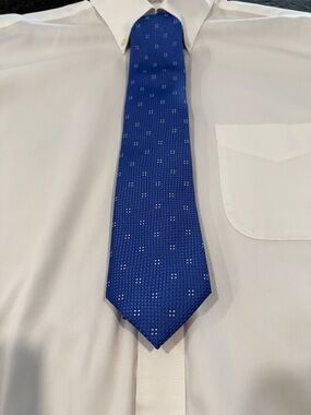 Michael Kors Royal Blue Micro Dot Silk Neck Tie.